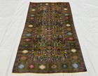 Green Antique Afghan Pictorial Rug 4x7 Ft Handmade Persian Style Oriental Carpet