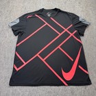 Nike Court Us Open 2015 Tennis Shirt Hot Lava Men Xl Black 644786