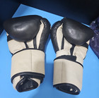 Fighting Adult White black Ties 16 Oz Boxing Gloves Pair W  Bag