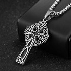 Silver Gold Celtic Irish Triquetra Cross Pendant Necklace Chain Men Jewelry Gift