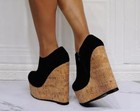 Womens Fashion Round Toe Wedge High Heels Platform Shoes Sexy Party Ankle Boots