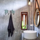 Multicolor Wooden Bath Word Sign Freestanding Block Letters Wall Mounted   