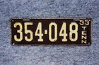 1933 Tennessee License Plate - Original Paint