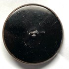 Extra Large Lacy Black Glass With Iridescent Luster In Metal Button