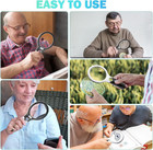 45x Magnifying Glass Handheld Magnifier 3 Led Light Reading Lens Jewelry Loupe