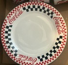 Vtg Coca-cola Checkered  4 Plates    4 Cups  Red Black   White 1996 By Gibson