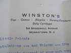 Vintage Winston s Morristown Nj Letter Letterhead Toys Bicycles Baby Carrisges
