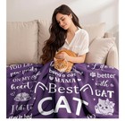 Cat Mom Gifts Blanket For Women Cat  50x40 Soft Throw Blanket Purple