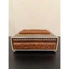 Vintage Anglo-indian Sadeli Mosaic Wooden Jewelry Box - Hand-carved Taj Mahal