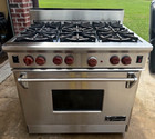 Wolf As36ki-2 36  6 Burner Lp Propane Gas Range Oven Stainless Steel  used 