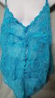 Ventura Blue Camisole Panty Set Plus Size 3x  Lace Sexy 48  Bust
