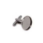 Honbay 10pcs 5 Pairs  16mm Brass French Style Cufflink With Blank Gun Black