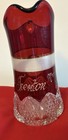 10    Ruby Red Flash Glass Souvenir Pitcher 1907 Trenton Nj Fair