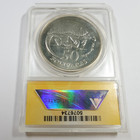 1975 Anacs Ms64 - Venezuela - Silver Armadillo 50 Bolivares Coin  54202a