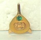        Twa Trans World Airlines Co  1 5 10k Employee Service Award Tie lapel Pin