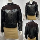 Women s Julian K  Black Leather Brown Suede Vintage Steampunk 80s 90s Jacket M