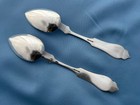 2 Duhme    Co Coin Silver Serving Spoons Excellent Condition Mono 8 1 4 In 88 Gr