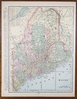 Vintage 1900 Maine Map 11 x14  Old Antique Original Bangor Biddeford Portland