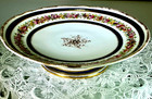 Old Paris French Porcelain 9    Cobalt Gold Floral Compote Pedestal Bowl Antique