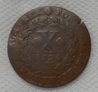 1724 Portugal 10 Reis Copper Coin 