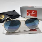 Ray-ban Rb3025 Aviator Pilot Sunglasses Gold Frame Glass Blue Lens 58mm 138mm