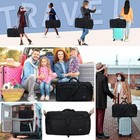 Fmeida 65l Duffle Bag Foldable Travel 24 5 X 11 5 X 14 Inches  Glossy Black