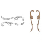 3074pk 7 32 In  X 10-3 8 In  X 2 In  Birch Scroll Onlay Ornament Moulding  2-pac