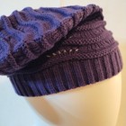 Women Men Hat Purple Knit Slouch Hat Winter Warm Baggy Ski Beanie Stocking Cap