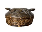 Vintage Wood Carved Double Lizards Lid Wooden Box 5   x3   