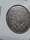 1891-kb Bulgaria 2 Leva Silver Coin