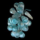 Vintage 60s Hand Blown Glass Large Light Blue Grape Cluster 9  Heavy Wired  Read