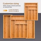 Bamboo Cutlery Silverware Flatware Utensil Tray Drawer Kitchen Organizer Storage