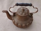 Vintage Heavy Copper Kettle Tea Pot   Ornate   Made In Portugal   Wood Handle Ec