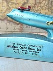      Vintage 1950 s Shoot The Moon Atomic Strato Space Age Rocket Coin Bank -works