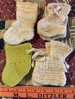 Vintage 4 Pairs Doll Booties Various Sizes For Antique Bisque Dolls Lot 2161