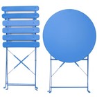 3-piece Folding Bistro Table And Chairs Set Outdoor Indoor Patio Blue
