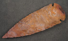 Red Dirt 4 4  Flint Spearhead Head Knife Blade Arrowhead I-740