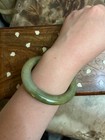 Natural Green Jade Bangle Untreated Jaddie Jade Grade A 