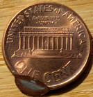 2000 Error Double Struck Lincoln Cent  Second Strike 98   Off Center Bu unc Red