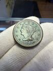 1853 Braided Hair Large Cent Gem Bu Brown