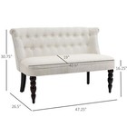 Armless Fabric Loveseat Double Seat Sofa Tufted Upholstery Couch Living Room
