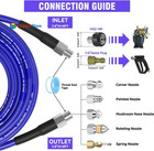 5800psi Sewer Jetter Nozzles Kit 50ft Drain Cleaning Hose For Pressure Washer 