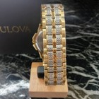Bulova New 98c126 Men s Crystal Octava Quartz Watch Silver Gold Dial 41 5mm