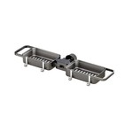 Double Faucet Sink Organizer Abs Bathroom Storage Shelf With Hooks 1 Pack