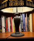 Antique Art Nouveau Arts   Crafts Gothic Slag Glass Lamp