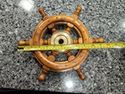 Wood Ship Wheel Nautical Boat Wooden Brass Steering 12 