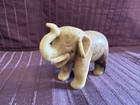 Vtg Hand Carved Stone Good Luck Elephant 2   x3    Figurine Art Decor Lot 117