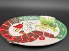 Fitz And Floyd Holly Hat Snowman Oval Ceramic Appetizer Dessert Serving Platter