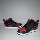 Jordan 1 Mid Td Toddler Black Varsity Red Summit White Leather Sneakers Us 10c