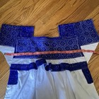 Embroidered tunic blouse blue white square neck mexican- Puebla 